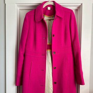 J.Crew Lady Day Coat Italian double cloth Fuchsia/ magenta